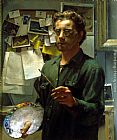 Jacob Collins Self Portrait with Palette painting